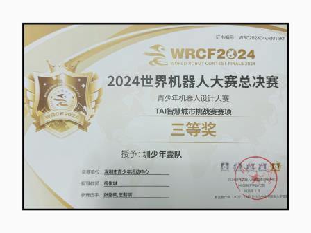 科技少年展锋芒！滨河小学张恩硕同学勇夺世界青年机器人设计大赛全国总决赛三等奖